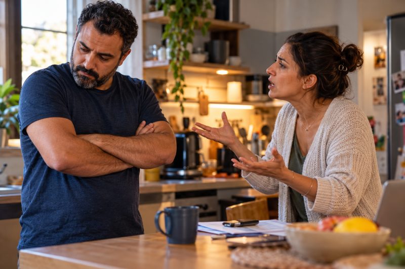 Dans la cuisine, elle explique, il croise les bras et se ferme : le dialogue ne passe plus